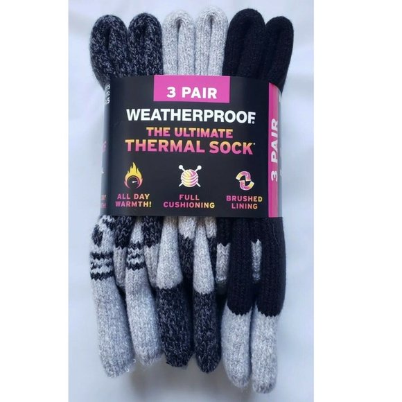 3 Pair Weatherproof Ultimate Thermal Crew Socks - Picture 1 of 2